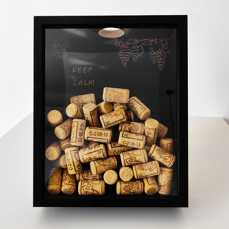 Red Wine Cork Display Frame Wo - Vintage Collectible Glass review and price
