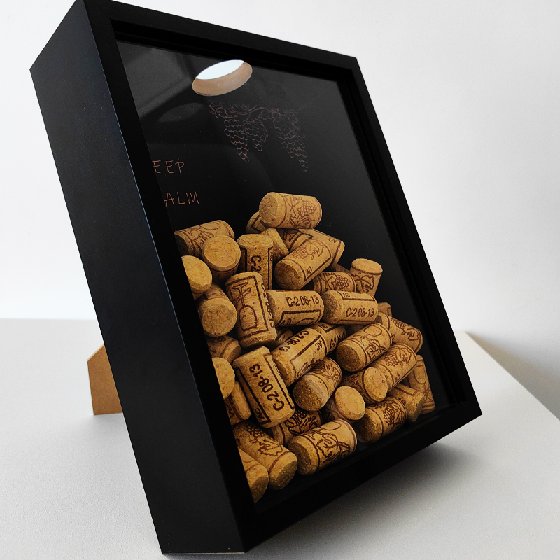 Red Wine Cork Display Frame Wo - Vintage Collectible Glass review and price
