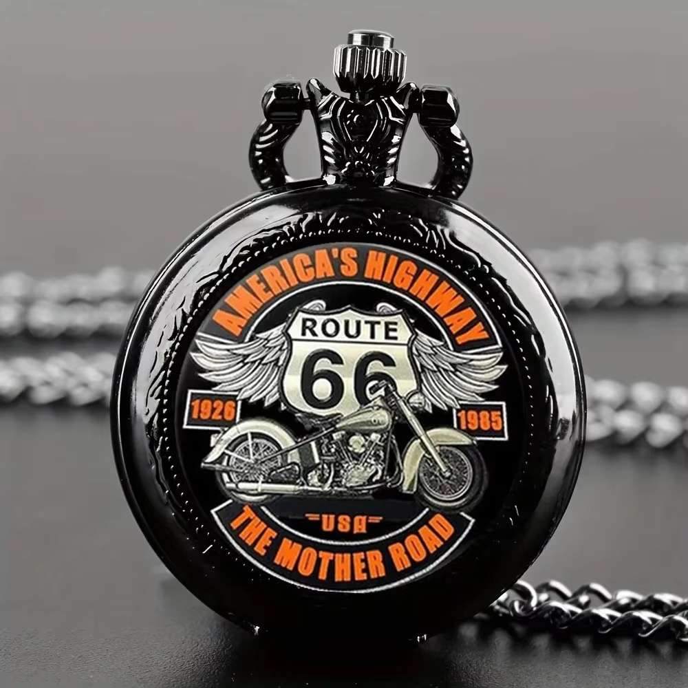 Black Retro Route 66 Motorcycl - Vintage Collectible Glass review and price