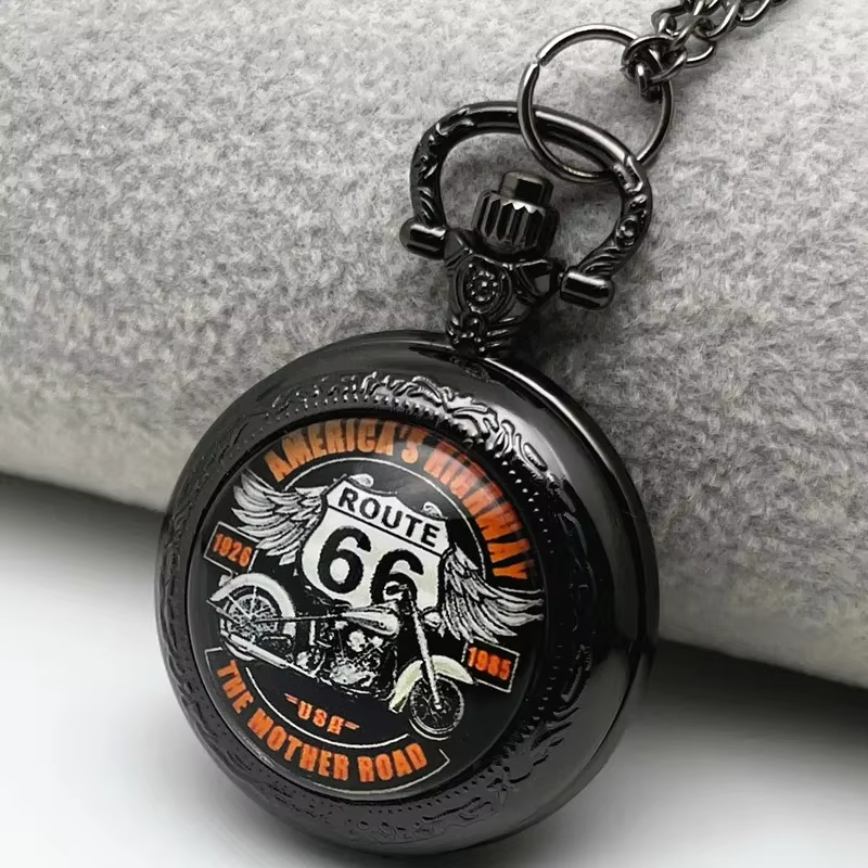 Black Retro Route 66 Motorcycl - Vintage Collectible Glass review and price