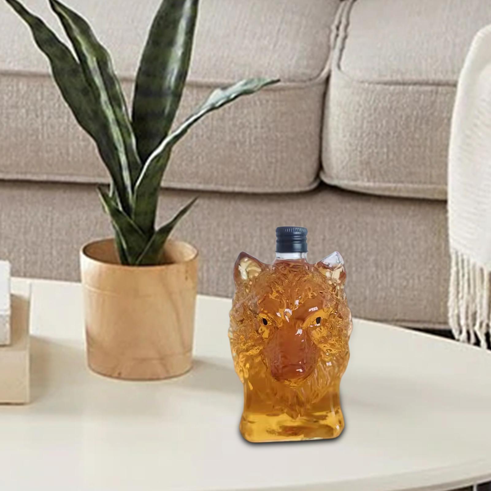 Whiskey Bottle Wolf Shape Wine - Vintage Collectible Glass review and price