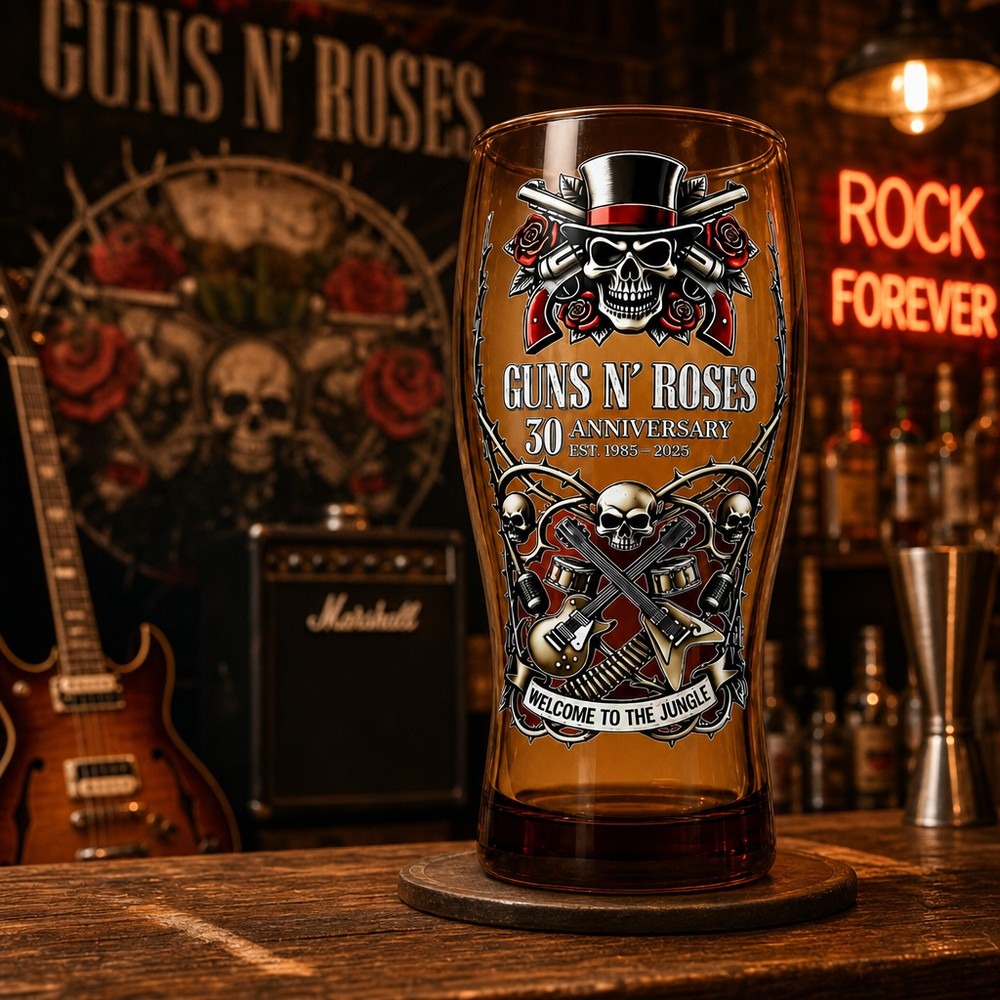 Guns N' Roses Memorial Beer Mu - Vintage Collectible Glass review and price