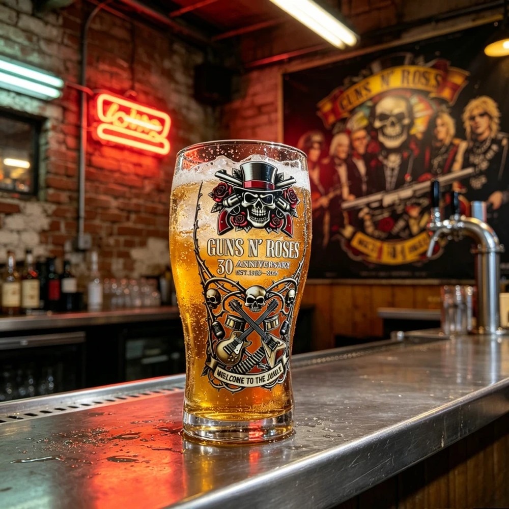 Guns N' Roses Memorial Beer Mu - Vintage Collectible Glass review and price