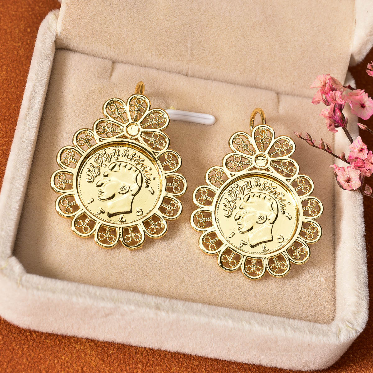 Coin Medallion Drop Stud Earri - Vintage Collectible Coins review and price