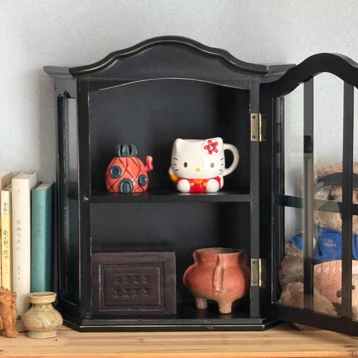 Vintage Distressed Wood Wall C - Vintage Collectible Glass review and price