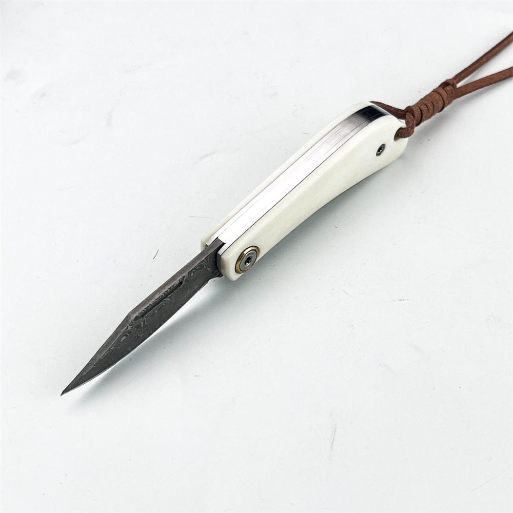 Compact Vintage EDC Damascus F - Vintage Collectible Pocket Knives review and price