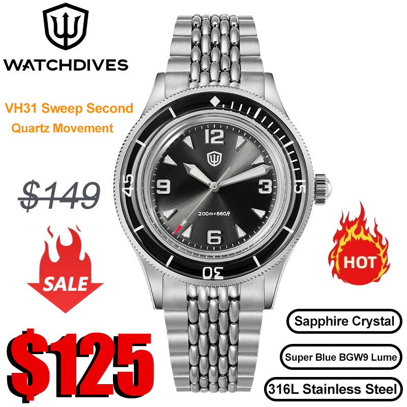 Watchdives WD50Q Watches VH31  - Vintage Collectible Watches review and price