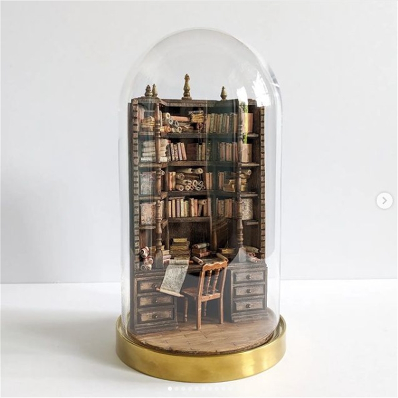 Miniature Bookcase Bookshelf D - Vintage Collectible Glass review and price