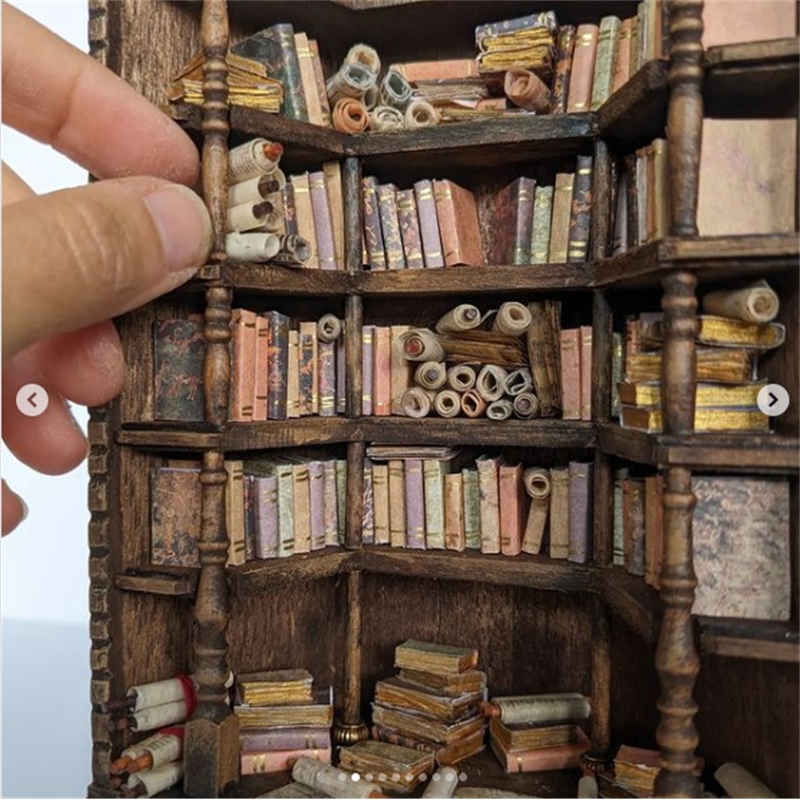 Miniature Bookcase Bookshelf D - Vintage Collectible Glass review and price